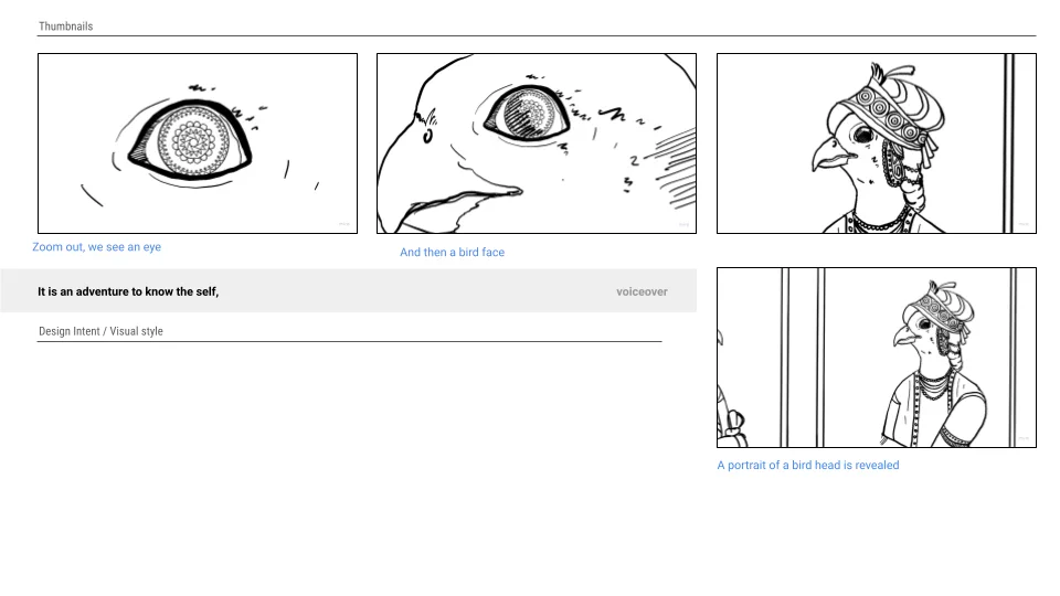 India Foundation for the Arts brand film — bird sequence illustration 1