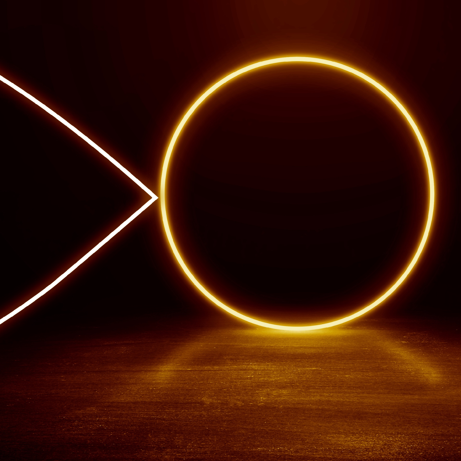 ADOPT - Neon infinity circle installation in modern office space